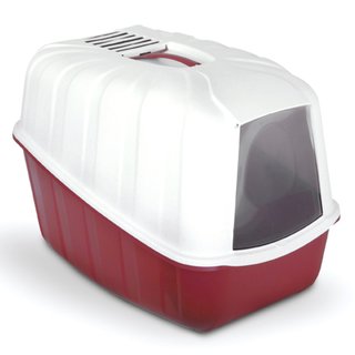 Katzentoilette Komoda mit Schaufel und Geruchsfilter Rot