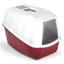 Katzentoilette Komoda mit Schaufel und Geruchsfilter Rot