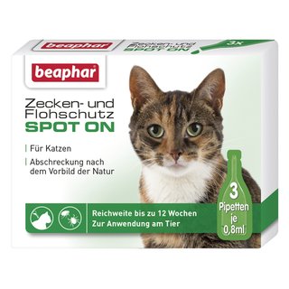 Beaphar Zecken & Flohschutz SPOT ON Katze 3 x 0.8ml