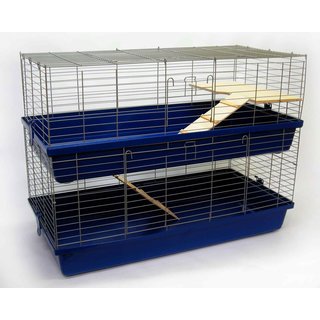 Skyline Hasenk&auml;fig Rabbit 100 cm doppelstock blau/chrom