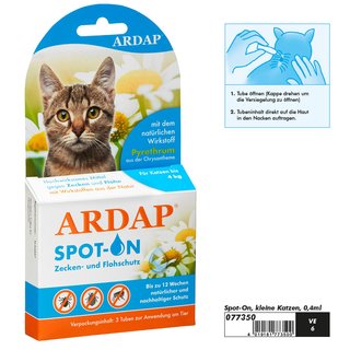Ardap Spot-On Katze bis 4kg 3 x 0.4ml