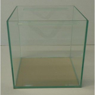 Aquarium 40 x 40 x 40 cm, 64 Liter, 4mm Glas, transparentes Silikon, mit Streben