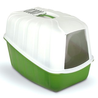 Katzentoilette Komoda mit Schaufel und Geruchsfilter Gr&uuml;n