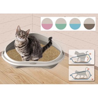 Katzentoilette Shuttle Corner mit Rand ROSA