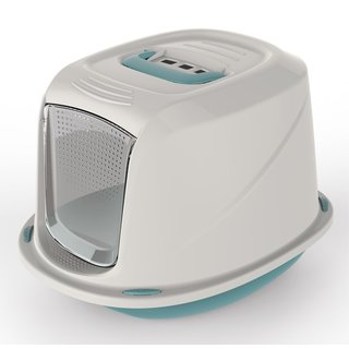 Katzentoilette Galaxy mit Haube inkl. Aktivkohlefilter BLAU - 45 cm