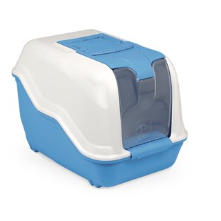 Katzentoilette Netta Maxi mit Schaufel und Filter blau-weiss