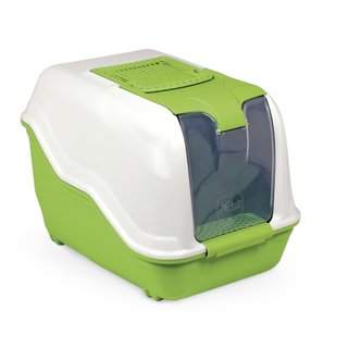 Katzentoilette Netta Maxi mit Schaufel und Filter gr&uuml;n-weiss
